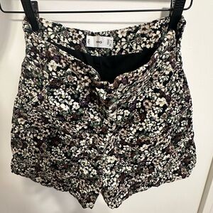 Mango Floral High Waist Shorts